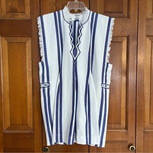 Etoile Isabel Marant Denize V-Neck Striped Cotton Poncho Dress Europe Travel